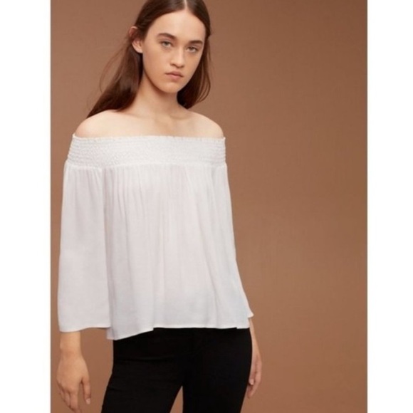 Aritzia Talula White Marcilly Off The Shoulder Top - Picture 2 of 16